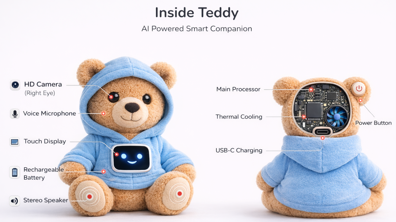 Vue détaillée des composants de Teddy