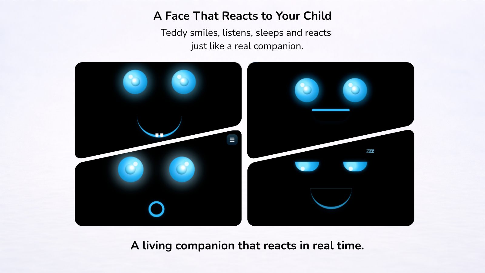 Le visage de Teddy réagit en temps réel